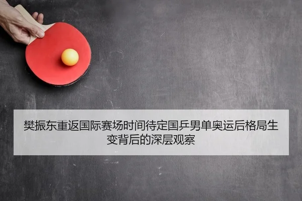 樊振东重返国际赛场时间待定国乒男单奥运后格局生变背后的深层观察